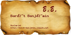 Barát Benjámin névjegykártya